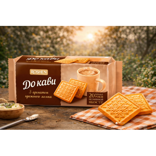 Biscuits for Coffee Baked Milk – Roshen, 185 g– Groceries