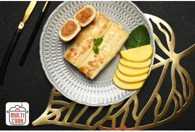 Caramelized apple crepes