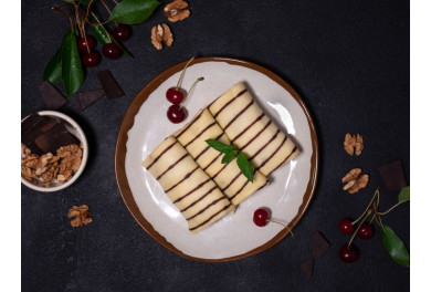 Cherry and chocolate crepes