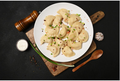 Brined cheese pierogy (varenyky)