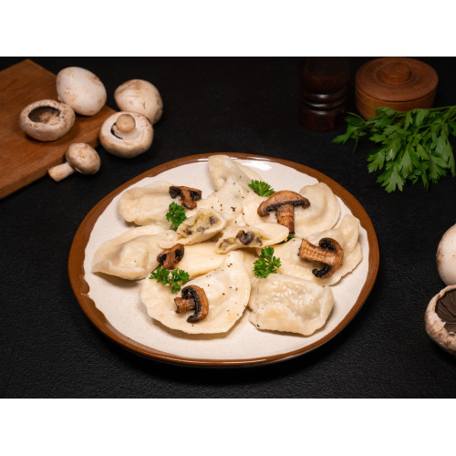 Potato and mushroom pierogy (varenyky) –