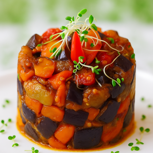 Roasted Eggplant and Peppers salad (fully cooked) – Soups / Sides / Salads